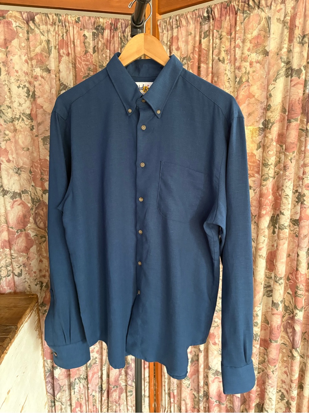 Naked & Famous Denim Navy Blue Button-Down Shirt